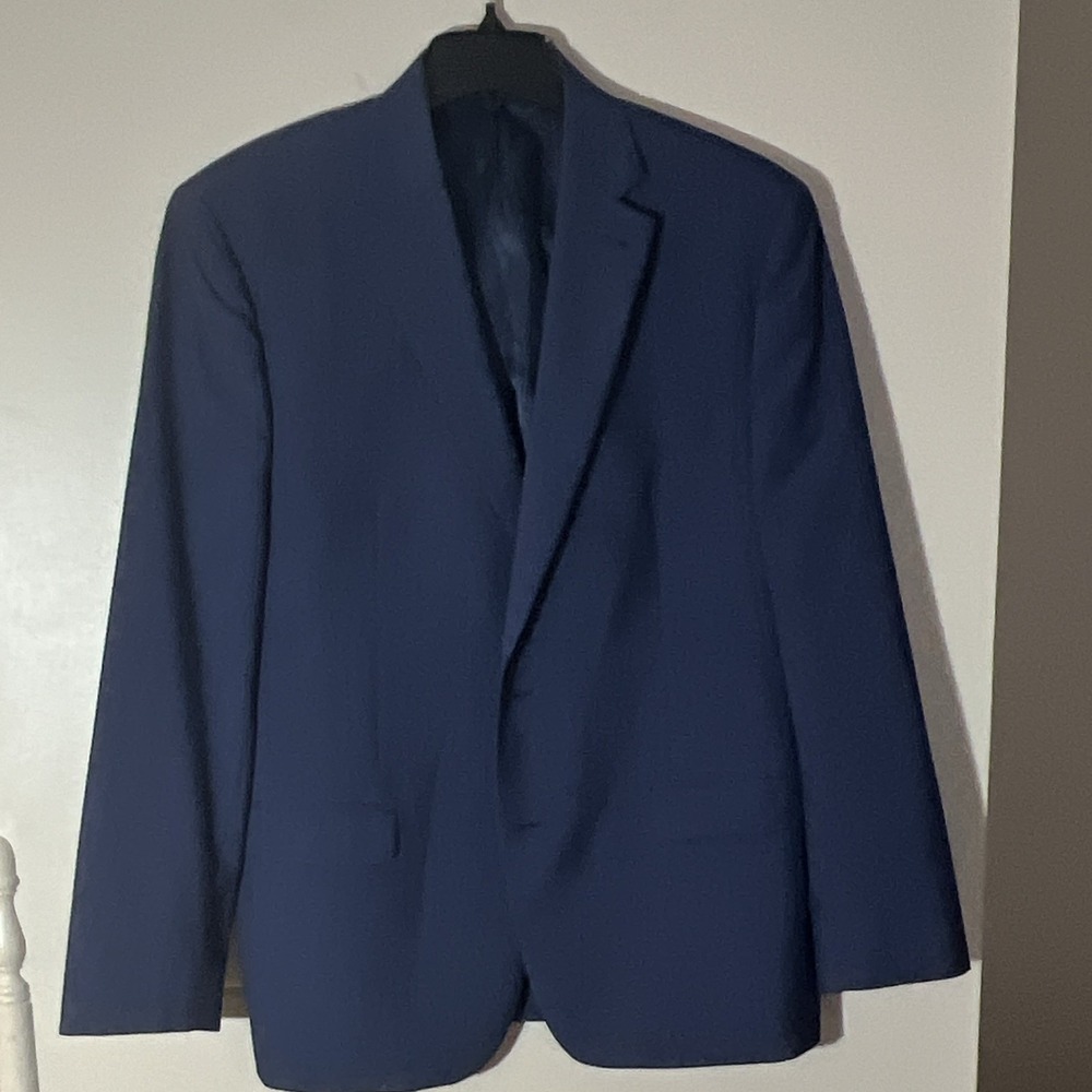 Lauren Ralph Lauren Men's Blue Blazer 42R Slim Single-Breasted Flat Fr 100% Wool